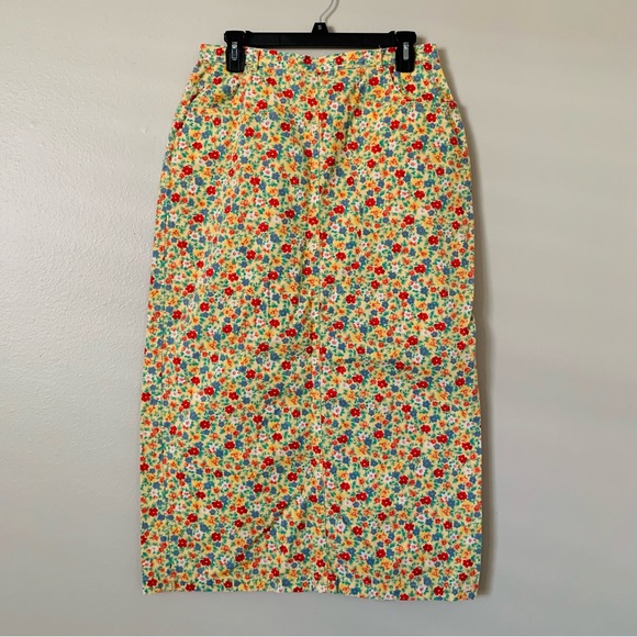 Susan Bristol Skirts Vintage Susan Bristol Yellow Floral Maxi Skirt